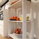 Ver imagem 4 de Fruteira para Cozinha para Armazenamento de Itens com Sapatas Plásticas Nos Pés - Branco