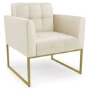 Ver imagem 7 de Poltrona Base Industrial Dourado Kit 2 Ana Sintético Bege - Ibiza