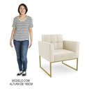 Ver imagem 5 de Poltrona Base Industrial Dourado Kit 2 Ana Sintético Bege - Ibiza