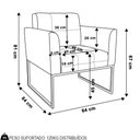 Ver imagem 4 de Poltrona Base Industrial Dourado Kit 2 Ana Sintético Bege - Ibiza