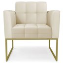 Ver imagem 6 de Poltrona Base Industrial Dourado Kit 2 Ana Sintético Bege - Ibiza