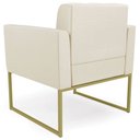 Ver mais imagens de Poltrona Base Industrial Dourado Kit 2 Ana Sintético Bege - Ibiza