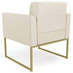 Poltrona Base Industrial Dourado Kit 2 Ana Sintético Bege - Ibiza - 8 Poltrona Base Industrial Dourado Kit 2 Ana Sintético Bege - Ibiza - 8