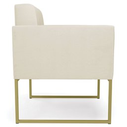 Poltrona Base Industrial Dourado Kit 2 Ana Sintético Bege - Ibiza - 9 Poltrona Base Industrial Dourado Kit 2 Ana Sintético Bege - Ibiza - 9