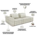 Ver imagem 3 de Sofá Ilha com Puff para Sala Living 245cm Amber M03 Bouclê Bege Claro - Lyam Decor