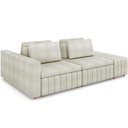 Ver imagem 1 de Sofá Ilha com Puff para Sala Living 245cm Amber M03 Bouclê Bege Claro - Lyam Decor