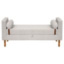 Ver imagem 3 de Kit Cabeceira e Calçadeira Baú para Cama Box Solteiro 90cm Pietro Bouclê - Sofa Store:bouclê Bege Ma