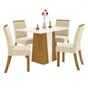 Ver imagem 2 de Mesa de Jantar 4 Lugares Katy Nature/off White/linho - Pnr Móveis
