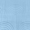 Ver imagem 4 de Kit Cobre Leito Colcha Arcos Casal Padrão Dupla Face Matelado 200 Fios 3 Peças Azul Claro