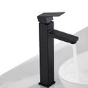Ver imagem 1 de Torneira Gourmet Slim Quadrada para Banheiro Lavabo Lavatorio Preta Bica Alta Aerador Monocomando