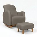 Ver imagem 3 de Poltrona Amamentação Balanço Madeira e Puff Jhessy Suede D03 - D'rossi