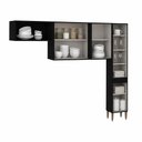 Ver imagem 4 de Ármário de Cozinha Modulada 3 Peças Milão Menu Móveis Preta