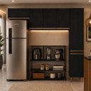 Ver imagem 1 de Ármário de Cozinha Modulada 3 Peças Milão Menu Móveis Preta