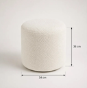 Ver imagem 5 de Puff Decorativo Redondo Boucle Off Orgânico 36x34 cm para Sala, Quarto e Closet