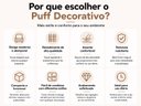 Ver imagem 4 de Puff Decorativo Redondo Boucle Off Orgânico 36x34 cm para Sala, Quarto e Closet