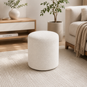 Ver imagem 3 de Puff Decorativo Redondo Boucle Off Orgânico 36x34 cm para Sala, Quarto e Closet