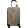 Mala de Bordo Viagem Abs Rígida Pequena 4 Rodinhas Giratórias 360º Cadeado Fixo Senha Dourada - Dour - 6