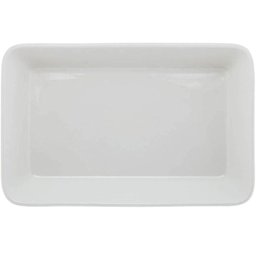 Kit 3 Travessas Porcelana Branca 750ml Refratário Retangular Servir Restaurante Buffet Lyor - 3