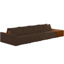 Ver imagem 1 de Sofá Ilha Modular para Sala 392cm com Puff Dublin K01 Veludo Marrom Sintético Caramelo - Lyam Decor