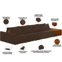 Ver imagem 4 de Sofá Ilha Modular para Sala 392cm com Puff Dublin K01 Veludo Marrom Sintético Caramelo - Lyam Decor