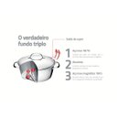 Ver imagem 4 de Jogo Cozi-Pasta Tramontina Allegra em Aço Inox com Fundo Triplo 2 Peças 20 cm