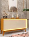 Ver mais imagens de Buffet Lumier 160 com Pés Madeira Luz LED Neon Naturale Off