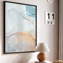 Ver imagem 1 de Quadro Decorativo Abstrato Mármore Gold Blue em Moldura Caixa Tacolado Moldura Trad 1cm Branca com V