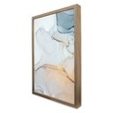 Ver imagem 4 de Quadro Decorativo Abstrato Mármore Gold Blue em Moldura Caixa Tacolado Moldura Trad 1cm Branca com V