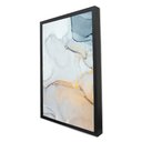 Ver imagem 3 de Quadro Decorativo Abstrato Mármore Gold Blue em Moldura Caixa Tacolado Moldura Trad 1cm Branca com V