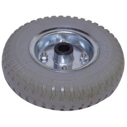 Roda com Pneu Pu 2.50-4 Cinza - Eixo 3/4 Rol. Rolete Ajax - 3 Roda com Pneu Pu 2.50-4 Cinza - Eixo 3/4 Rol. Rolete Ajax - 3