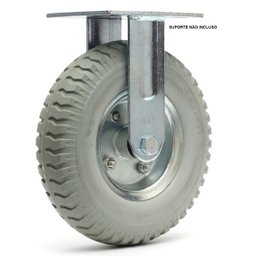 Roda com Pneu Pu 2.50-4 Cinza - Eixo 3/4 Rol. Rolete Ajax - 2 Roda com Pneu Pu 2.50-4 Cinza - Eixo 3/4 Rol. Rolete Ajax - 2