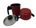 Ver imagem 2 de Cuscuzeiro Indívidual com Tampa de Vidro - Vermelho 0.277 Dona Chefa