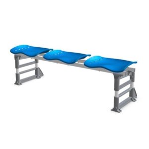 Banco para Vestiário com 03 Lugares - Cor Azul - PLAXMETAL - 10113