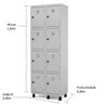 Roupeiro de Aço com 8 Portas Pequenas - 1,93x0,69x0,40m - Cz/cz - Pandin - 10006m - 3