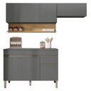 Ver imagem 1 de Cozinha Modulada Line Composição 1 Gris Freijó - Kits Paraná