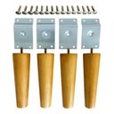 Ver imagem 1 de Kit 4 Pés de Madeira Cléo 15cm C/ Suporte Grau e Parafusos