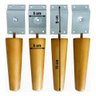 Kit 4 Pés de Madeira Cléo 15cm C/ Suporte Grau e Parafusos - 2