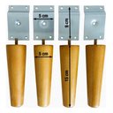 Ver imagem 2 de Kit 4 Pés de Madeira Cléo 15cm C/ Suporte Grau e Parafusos