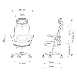 Cadeira Office Elements Astra, Cilindro Classe 4, 150Kg, Mecanismo Butterfy, Azul e Branca - 70041 - 6