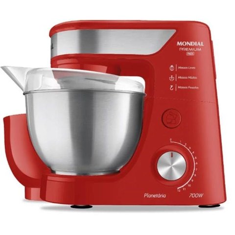 Batedeira Planetária Mondial Premium 700W Vermelho - 127V