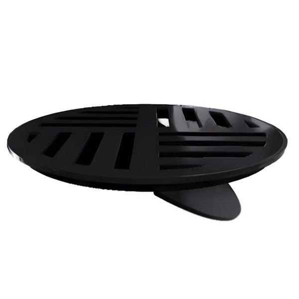 Kit 6 Ralo Grelha Redonda com Fecho Automático Preto 10cm - 3