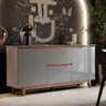 Buffet Aparador Sala de Jantar 2 Portas e 2 Gavetas Organizador Multiuso Elegante Cinza Freijó - 1