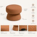 Ver imagem 3 de Puff Decorativo Redondo Liz Sala de Estar Bouclé Terracota - Nexta Casa