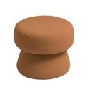 Ver imagem 2 de Puff Decorativo Redondo Liz Sala de Estar Bouclé Terracota - Nexta Casa