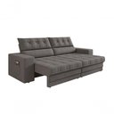 Ver imagem 4 de Sofá Oscar Plus 2,06m Retrátil/reclinável Suede Cinza - Xflex