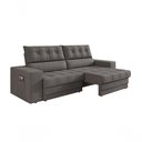 Ver imagem 5 de Sofá Oscar Plus 2,06m Retrátil/reclinável Suede Cinza - Xflex