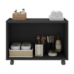 Gabinete Armário de Banheiro 62,5cm com Rodízios 2 Portas Multimóveis Mp5043 Preto - 4 Gabinete Armário de Banheiro 62,5cm com Rodízios 2 Portas Multimóveis Mp5043 Preto - 4