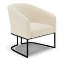 Ver imagem 1 de Poltrona Stella Linho Base Industrial Preto - D’Rossi Cor A19 Bege