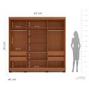 Ver imagem 4 de Roupeiro Porto 3 Portas de Correr com Espelho 217x213cm Freijó/Cinza 240850