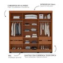 Ver imagem 3 de Roupeiro Porto 3 Portas de Correr com Espelho 217x213cm Freijó/Cinza 240850